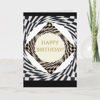 CHECKERS CHECK CHECKERBOARD BIRTHDAY GAME SQUARES CARD