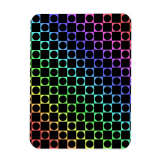 Checkers & Circles, Rainbow & Black Magnet