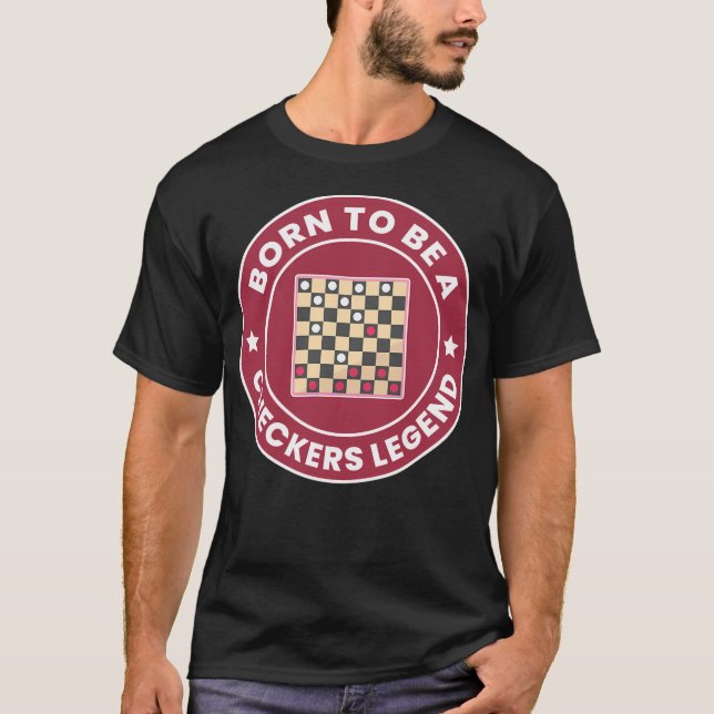 Checkers Draughts Strategy Board Games Funny T-Shirt (Front)
