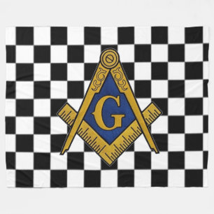 Checkers Masonic Freemasons Square and Compass Fleece Blanket