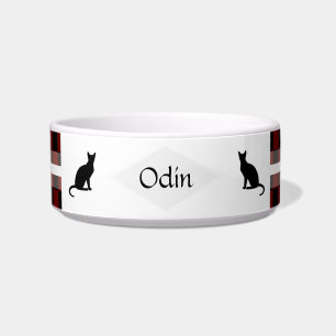 Checkers Personalizable  Cat Food Bowl