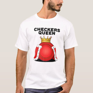 Checkers Queen Womens Boardgames Board Checkers T-Shirt