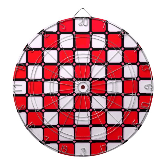 CHECKERS RED WHITE DARTBOARD (Front)