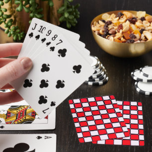 CHECKERS RED WHITE PLAYING CARDS