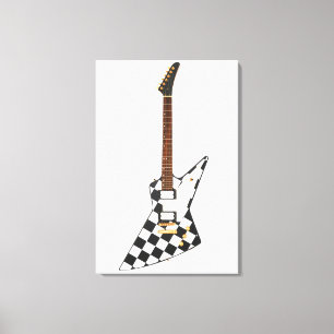 CHECKERS ROCK GUITAR 24x36 Canvas Print