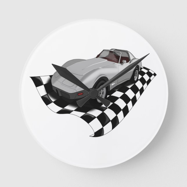 Checkervette Round Clock (Front)