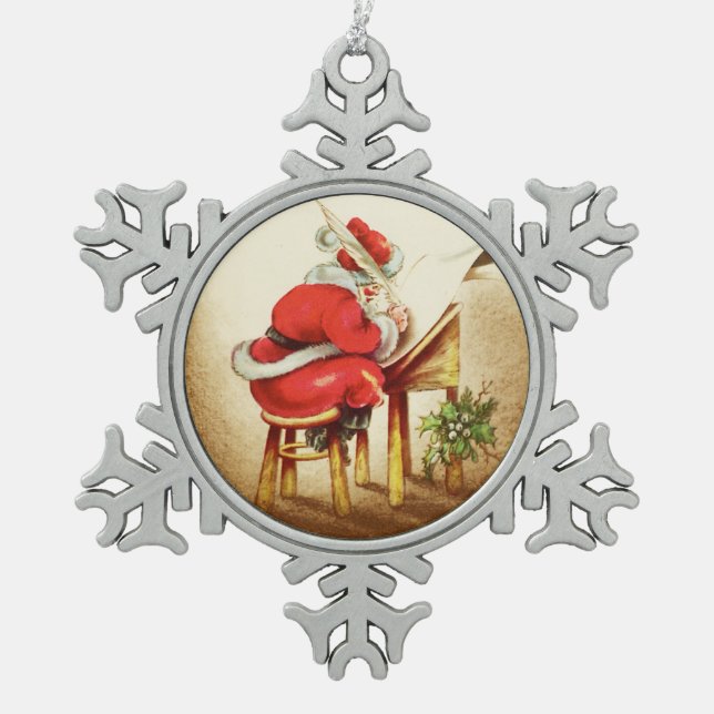 Checking His List - Santa Claus Ornament (Front)