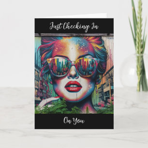 Checking in on You   Abstract Woman in Sunglasses Card