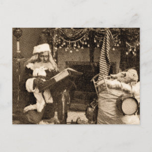 Checking It Twice Vintage Christmas Stereoview Holiday Postcard