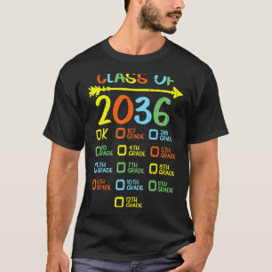Checklist Handprint Class Of 2036 Grow With Me T-Shirt