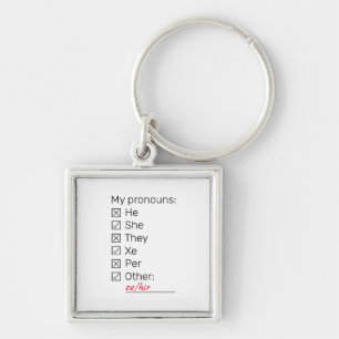 Checklist neopronouns key ring