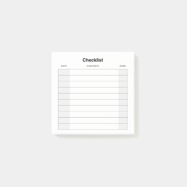 Checklist Post-it Notes (Front)