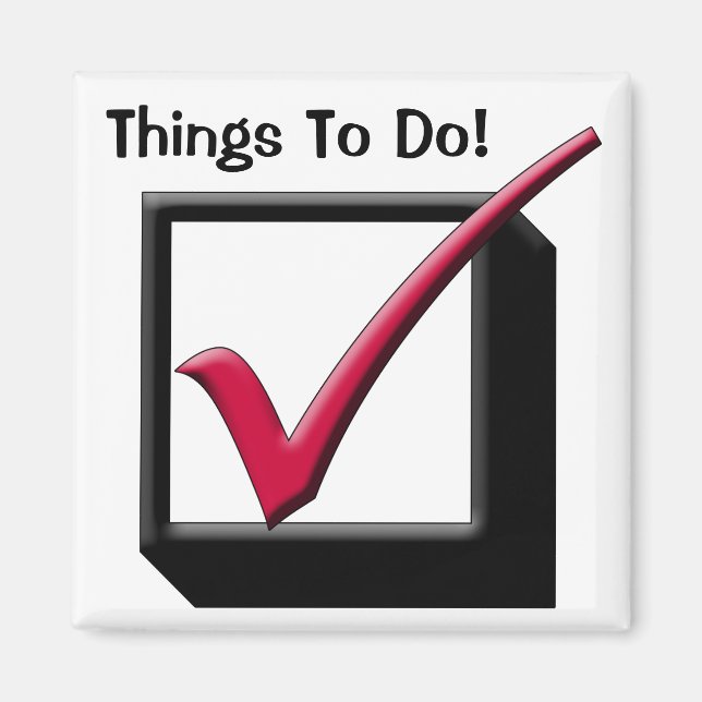 Checklist Tick Box Things to Do Refrigerator List Magnet (Front)