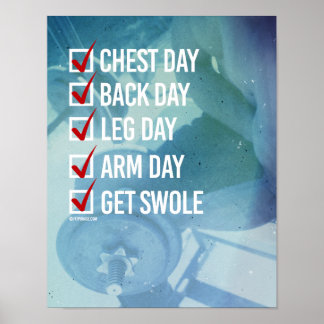 Checklist to get Swole -   Guy Fitness -.png Poster