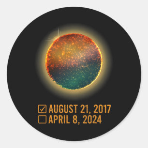 Checklist Total Solar Eclipse April 8 2024 Classic Round Sticker