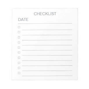 Checklist With Date - 40 Page Notepad