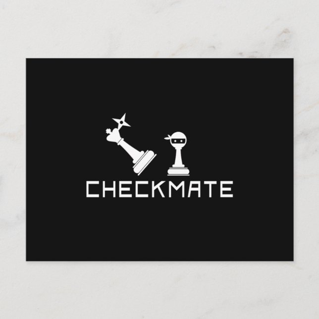 Checkmate Chess Board Player Game Strategy Gift Postcard (Front)
