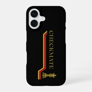 Checkmate chess game black red gold iPhone 16 case