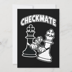 Checkmate Chess Tournament Art Black and White Invitation