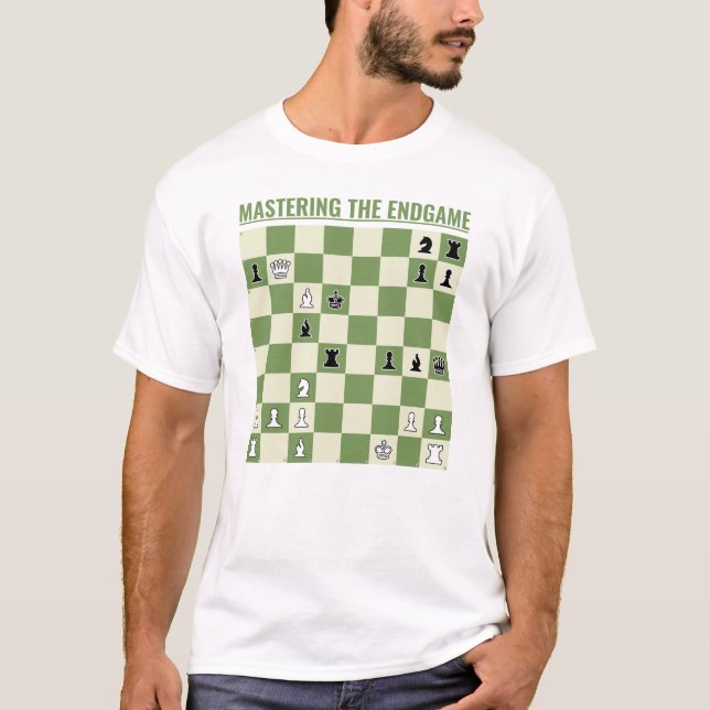 Checkmate in 3 Moves: Chessboard w Chess Exercise T-Shirt (Front)