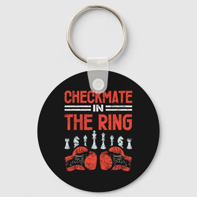Checkmate In The Ring Chess Boxing Fusion  Key Ring (Front)