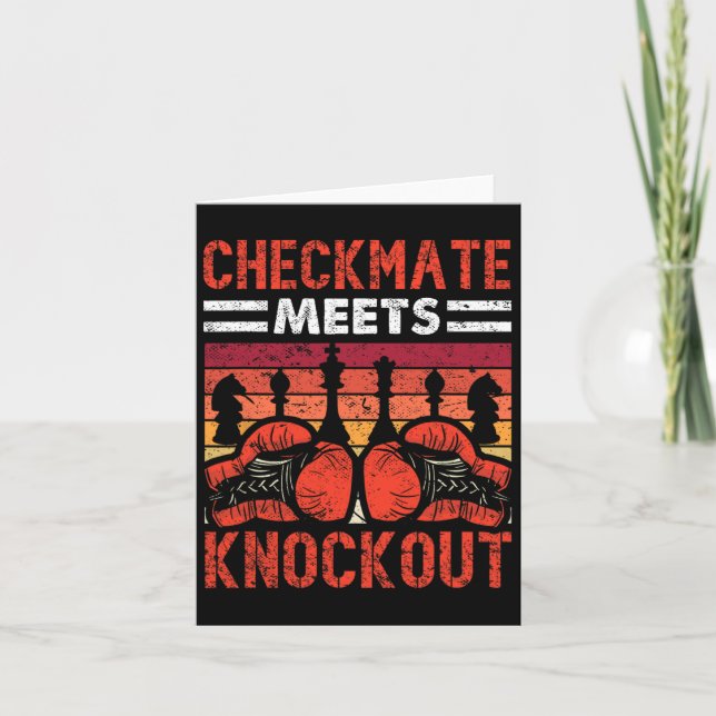 Checkmate Meets Knockout Battle Fun  Card (Front)