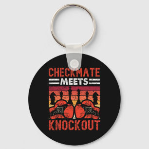 Checkmate Meets Knockout Battle Fun Key Ring