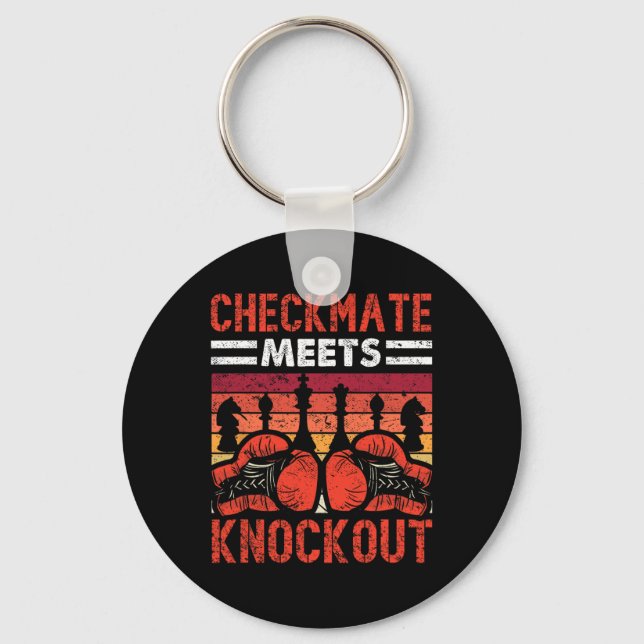 Checkmate Meets Knockout Battle Fun  Key Ring (Front)