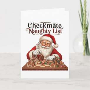 Checkmate Naughty List Christmas Santa Chess Card