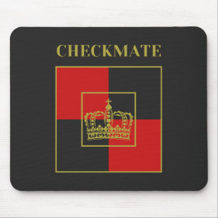 checkmate quote chess crown red gold black mouse mat