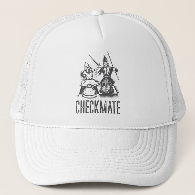Checkmate Shirt Chess t-Shirts for Men Chess Trucker Hat (Front)