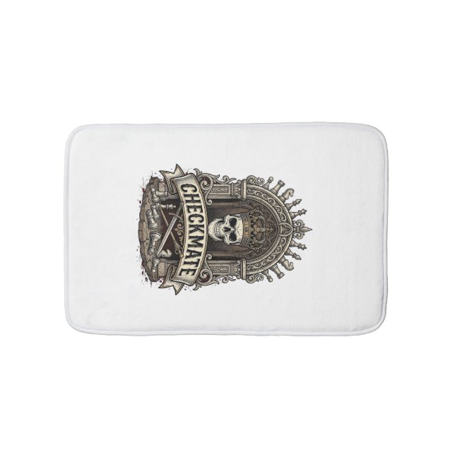 Checkmate Skull King Vintage Chess Bath Mat (Front)