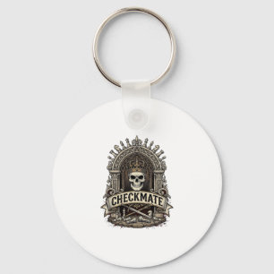 Checkmate Skull King Vintage Chess Key Ring
