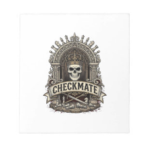 Checkmate Skull King Vintage Chess Notepad