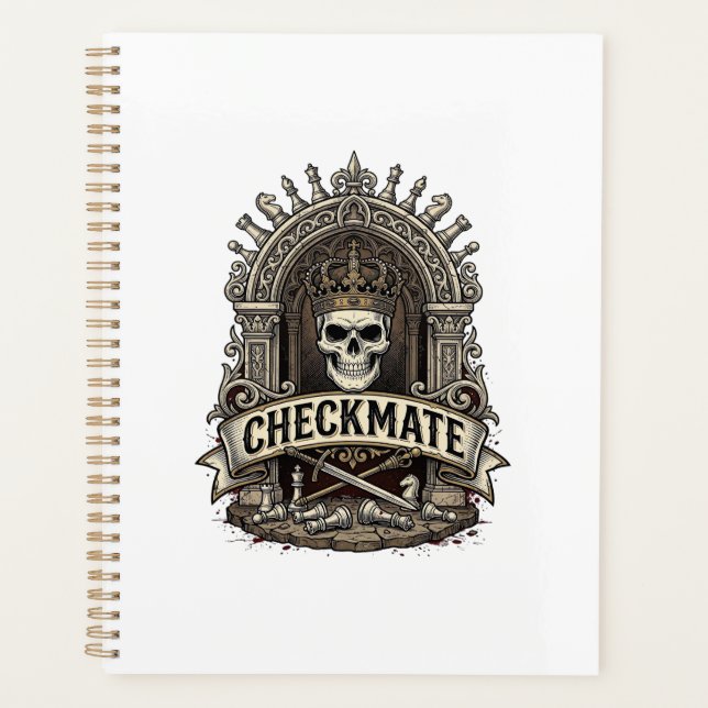 Checkmate Skull King Vintage Chess Planner (Front)