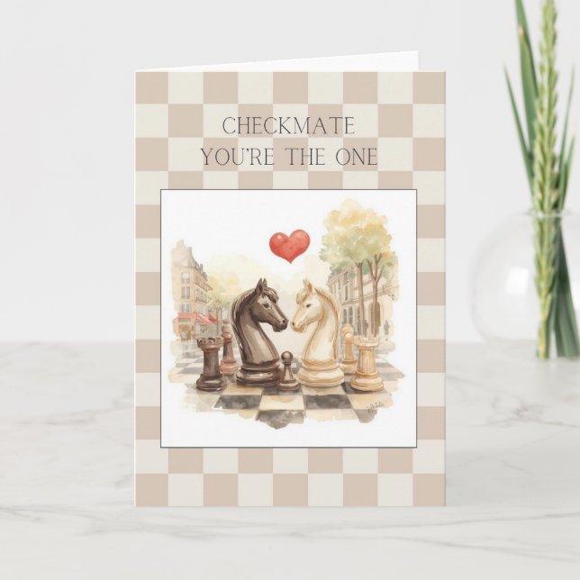 Checkmate You’re the One Romantic Chess Love Card  (Front)