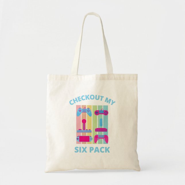 CHECKOUT MY SIX PACK gamer Tote Bag (Front)