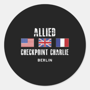 Checkpoint Charlie Cold War Berlin Wall East Germa Classic Round Sticker