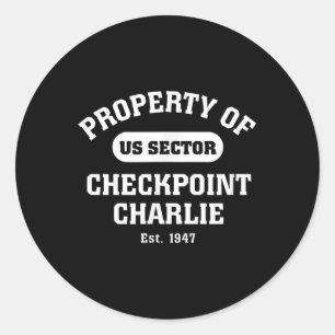 Checkpoint Charlie Cold War Berlin Wall East Germa Classic Round Sticker