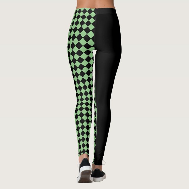 Checks / Black Leggings (Back)