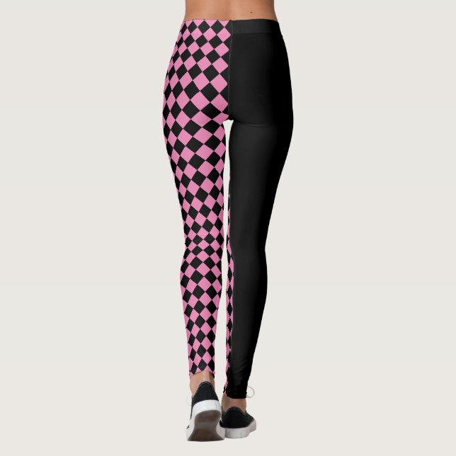 Checks / Black Leggings (Back)