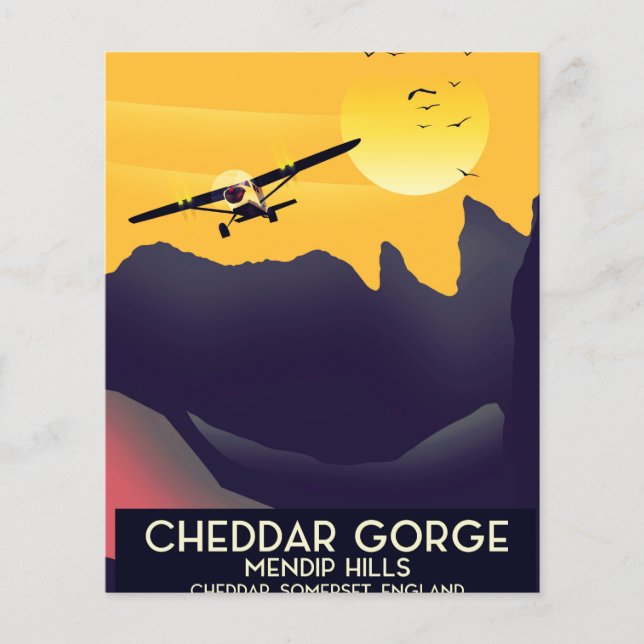 Cheddar Gorge vintage travel poster. (Front)
