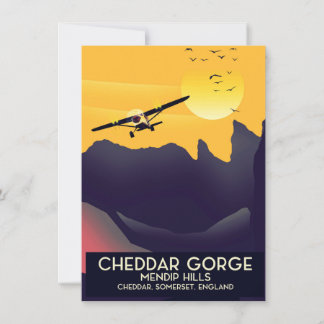 Cheddar Gorge vintage travel poster. Invitation
