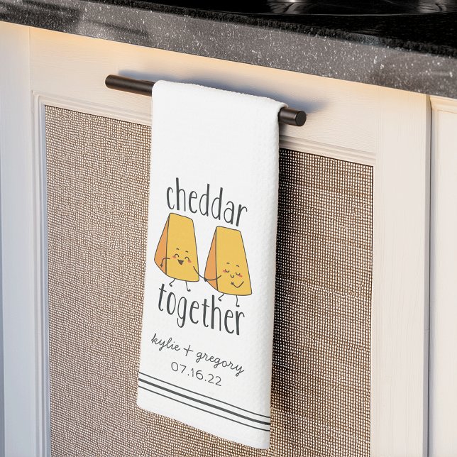 Cheddar Together Cute Funny Cheese Pun Tea Towel (Creator Uploaded)