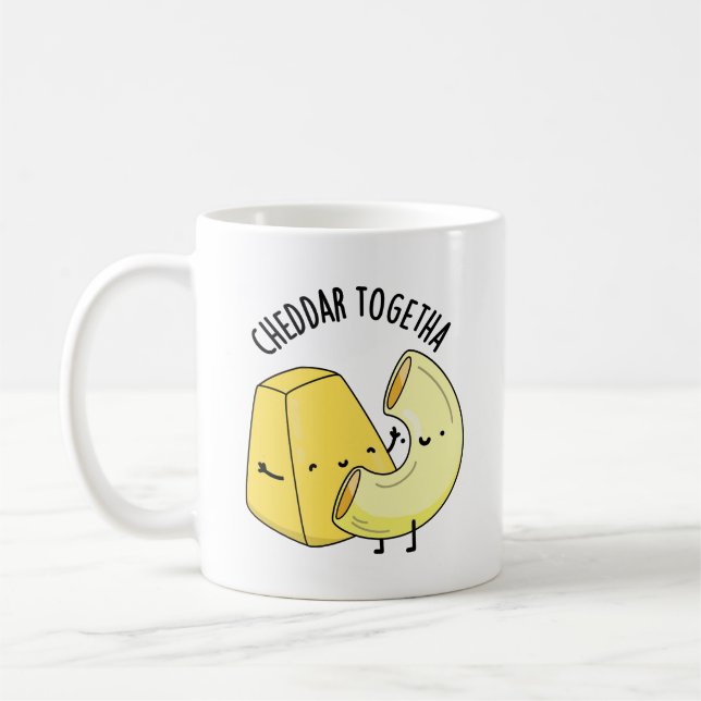 Cheddar Together Funny Food Pun  Coffee Mug (Left)