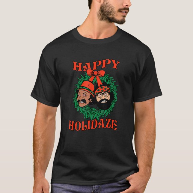 Cheech Chong Happy Holidaze Weed Christmas Crown  T-Shirt (Front)
