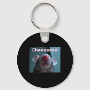 Cheeeeese! Pet Rat Sticker Key Ring