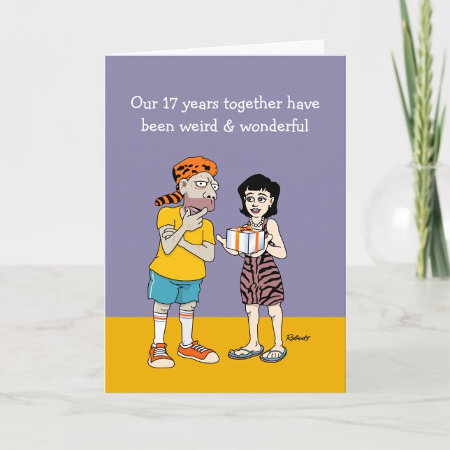 Cheeky 17th Wedding Anniversary Card (Front)