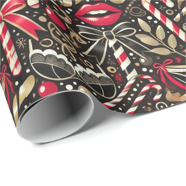 Cheeky and Elegant Adult Christmas Wrapping Paper (Roll Corner)