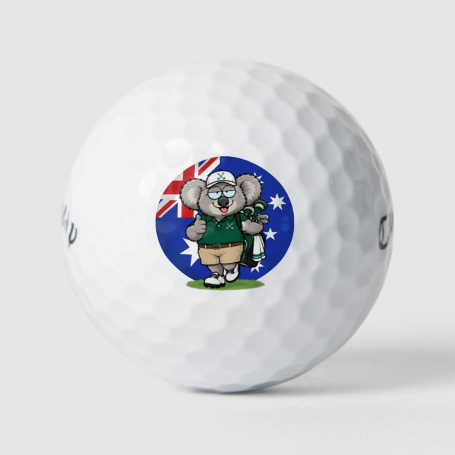  cheeky Aussie Koala Golf Balls (Front)